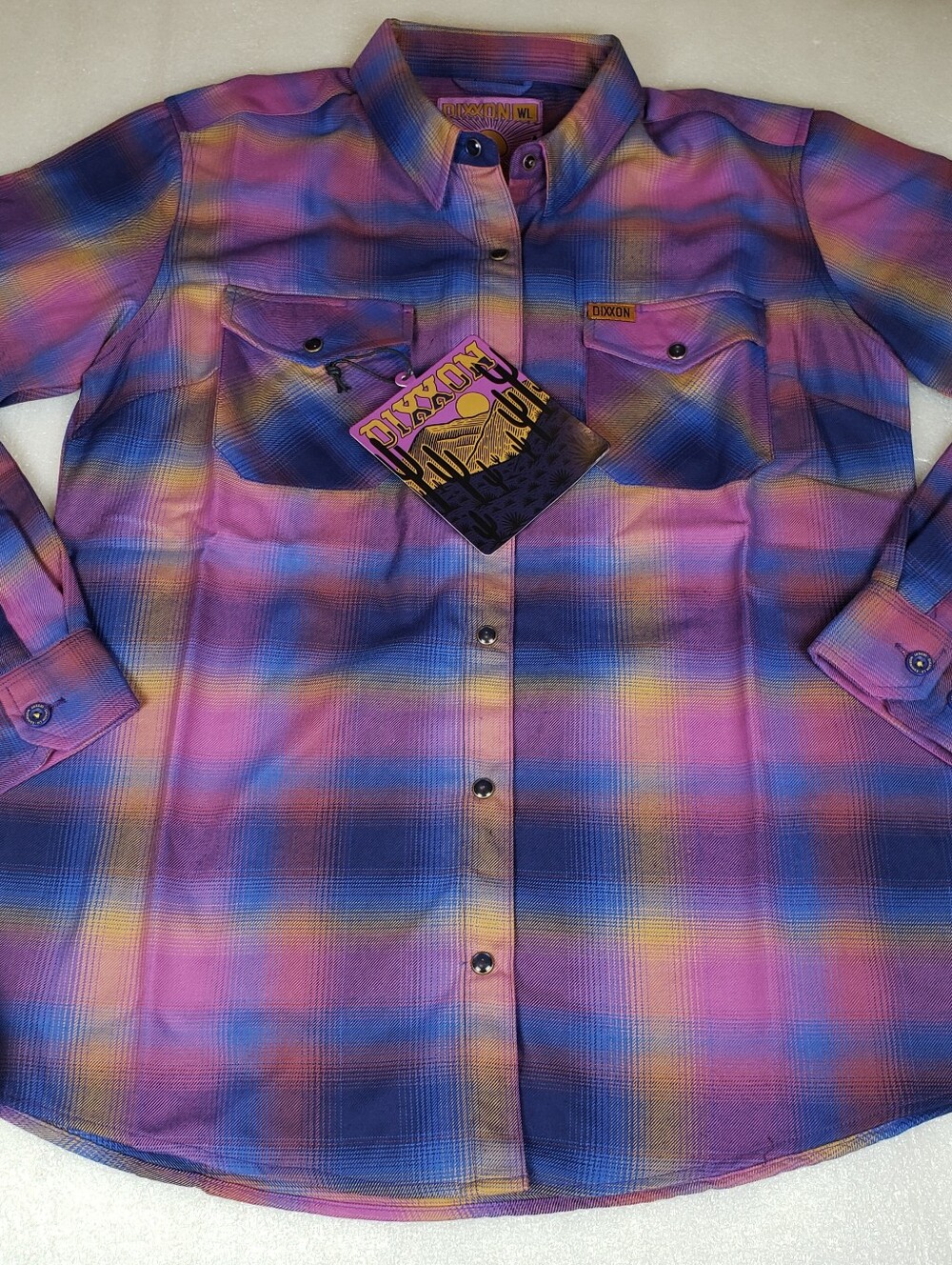Nwt Women's Large Dixxon “DESERT MORNINGS” WOMEN’S Flannel Shirt - Picture 2 of 12